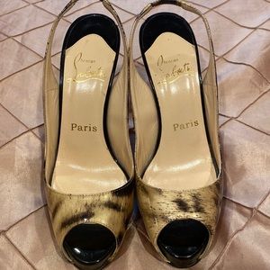 Louboutin fabulous animal print sling back, size 37
